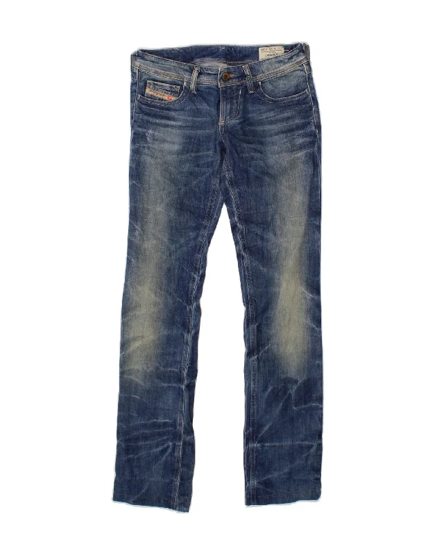 DIESEL Womens Lowky Slim Jeans W26 L31 Navy Blue Cotton Fashionable Cropped Denim Jeans