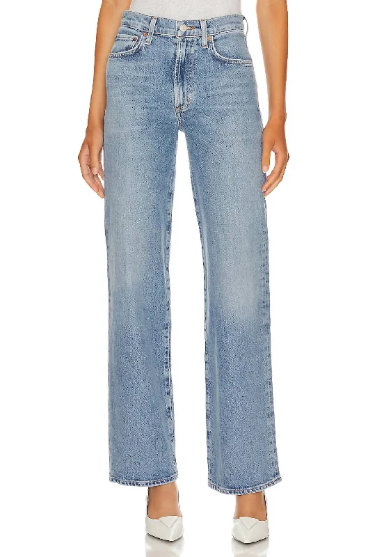Harper Mid Rise Wide Straight Jeans In Flash Chic Rip-Detail High-Waist Jeans