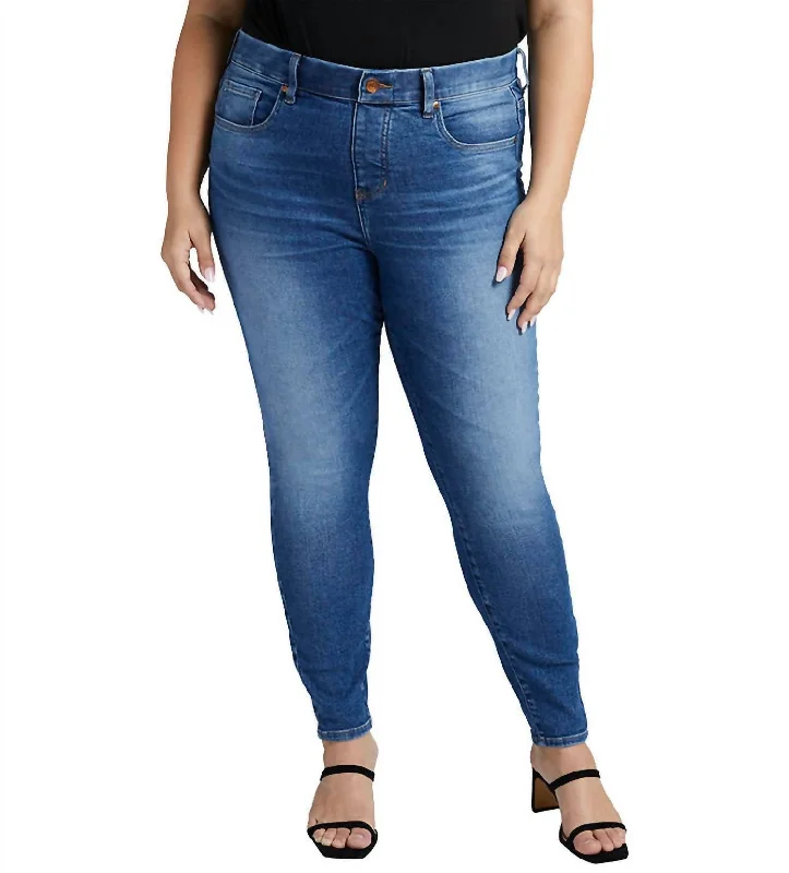 High Rise Valentina Skinny Jean - Plus In Lapiz Blue Comfortable Drawstring Waist Jeans High Rise Valentina Skinny Jean - Plus In Lapiz Blue Comfortable Drawstring Waist Jeans
