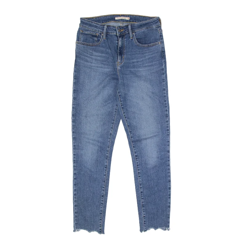 LEVI'S 721 High Rise Raw Hem Jeans Blue Denim Slim Skinny Stone Wash Womens W28 L26 Elegant Raw Hem Jeans LEVI'S 721 High Rise Raw Hem Jeans Blue Denim Slim Skinny Stone Wash Womens W28 L26 Elegant Raw Hem Jeans
