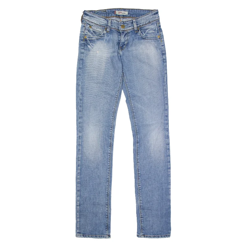 LEVI'S Jeans Blue Denim Slim Skinny Stone Wash Womens W26 L33 Trendy Bootcut High-Waisted Jeans