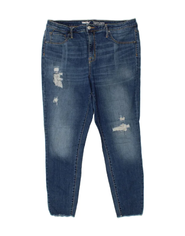 MOSSIMO Womens Distressed High Rise Jegging Jeans US 16 XL W33 L26 Blue Stylish Plus Size Denim Jeans MOSSIMO Womens Distressed High Rise Jegging Jeans US 16 XL W33 L26 Blue Stylish Plus Size Denim Jeans
