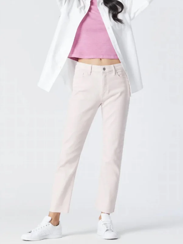 Viola Cropped Straight Leg Jeans In Orchid Tint La Vintage Classic Blue Denim Jeans