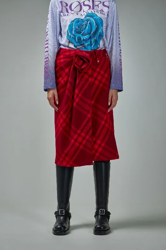 Check Wool Skirt silk skirt elegant