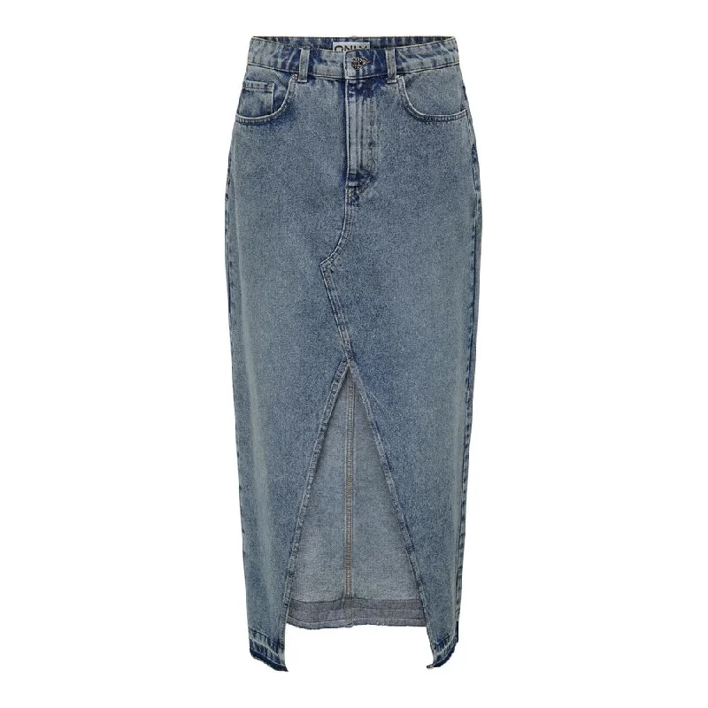 Only Blue Cotton Skirt high waist skirt