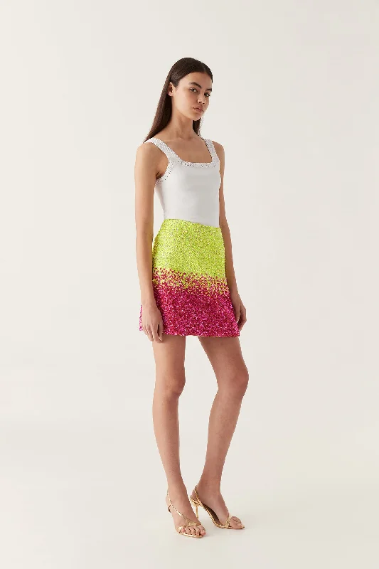 Calypso Ombre Mini Skirt linen skirt airy