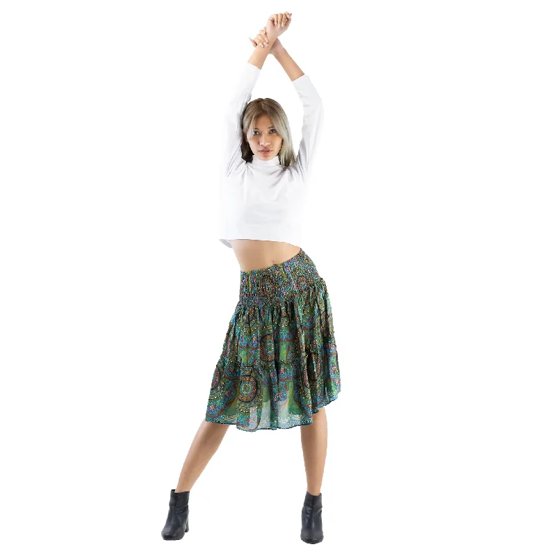 Mandala 114 Women's Skirt in Ocean Blue SK0090 020114 04 velvet skirt luxurious