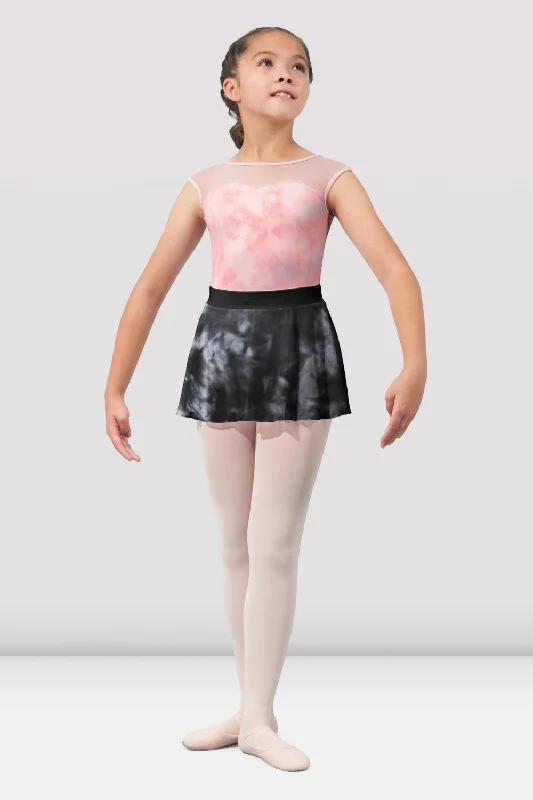 MS1084C - Mirella Black Watercolor Girls Pull-On Skirt - Select Size leather skirt durable
