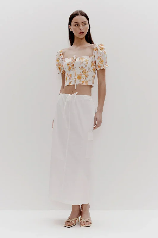 Ownley Wait For It Cargo Skirt - Oyster button skirt front