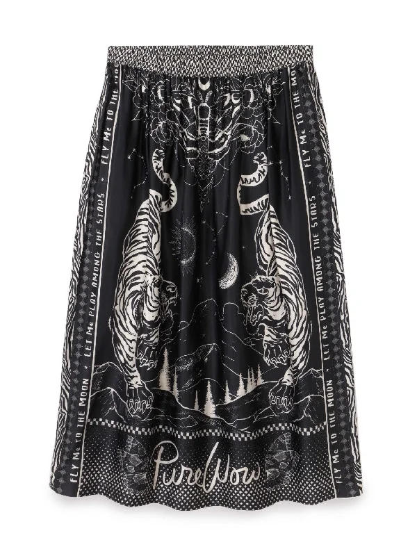 Vanessa Printed Midi Skirt lace skirt intricate